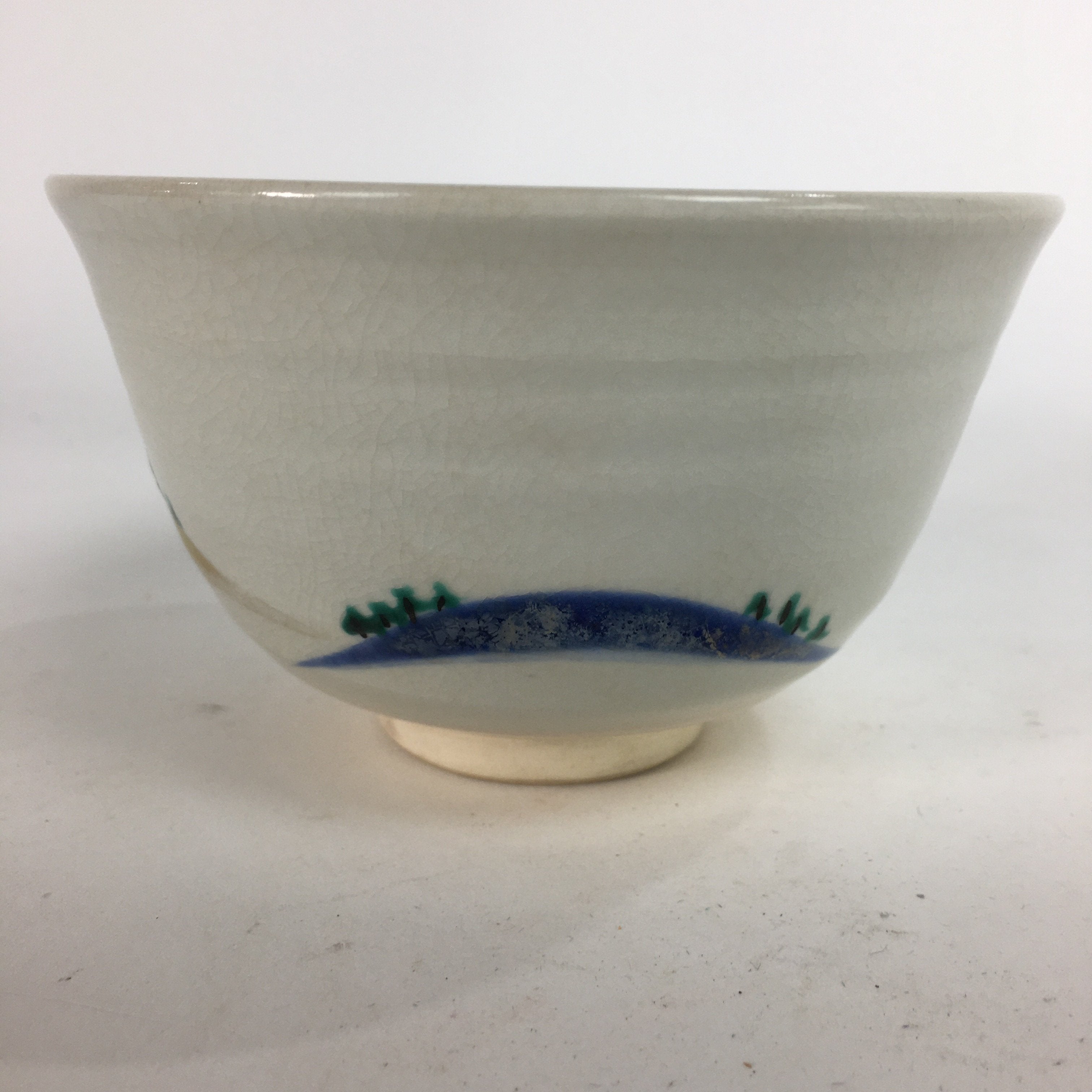 Japanese Ceramic Tea Ceremony Bowl Chawan Vtg Pottery Kyo ware GTB719