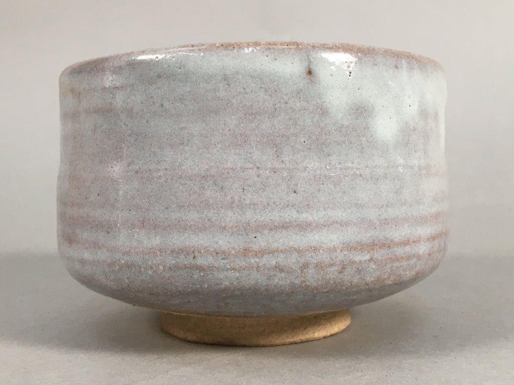 Japanese Ceramic Tea Ceremony Bowl Chawan Vtg Pottery White Gray GTB677