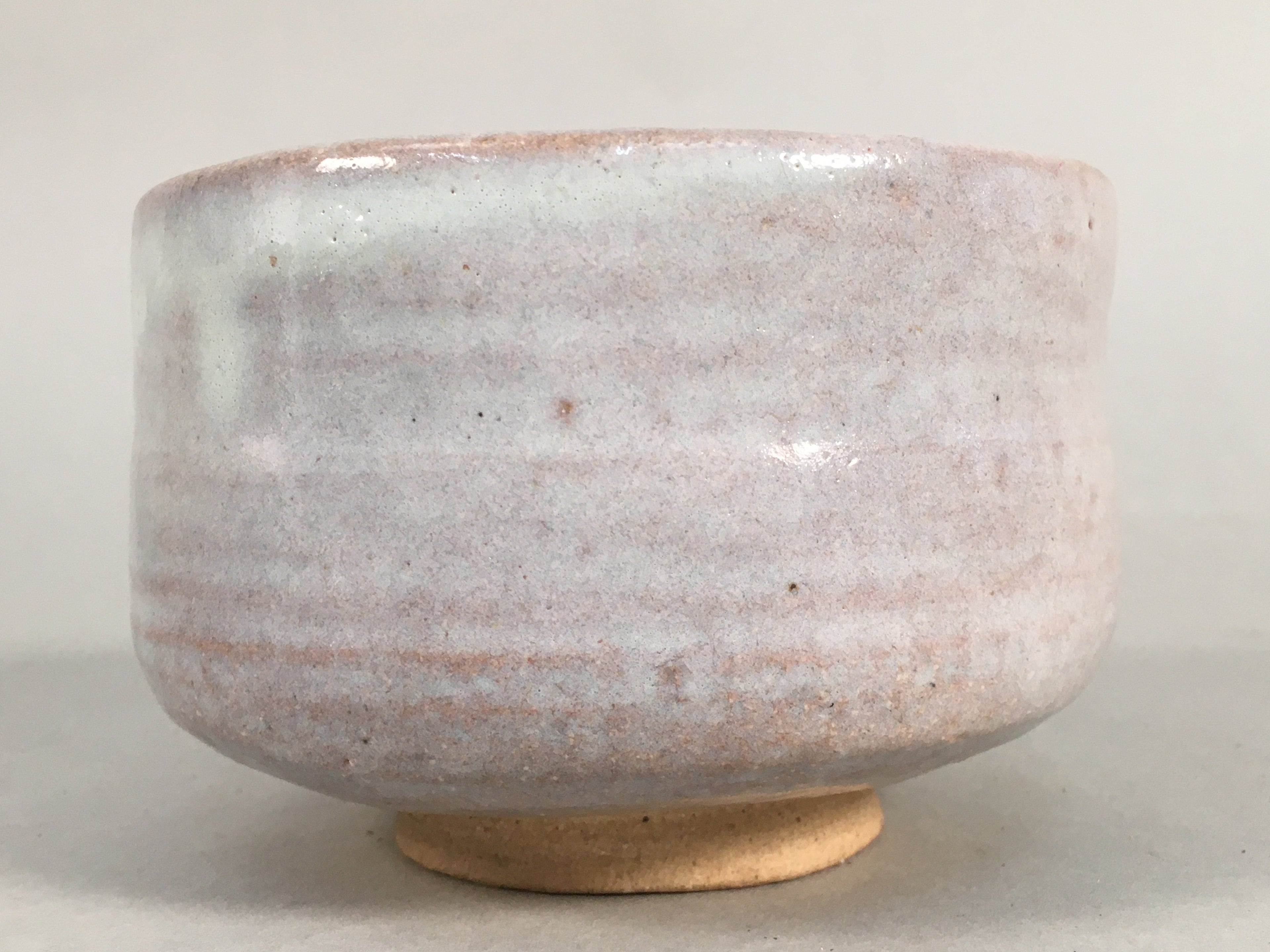 Japanese Ceramic Tea Ceremony Bowl Chawan Vtg Pottery White Gray GTB677