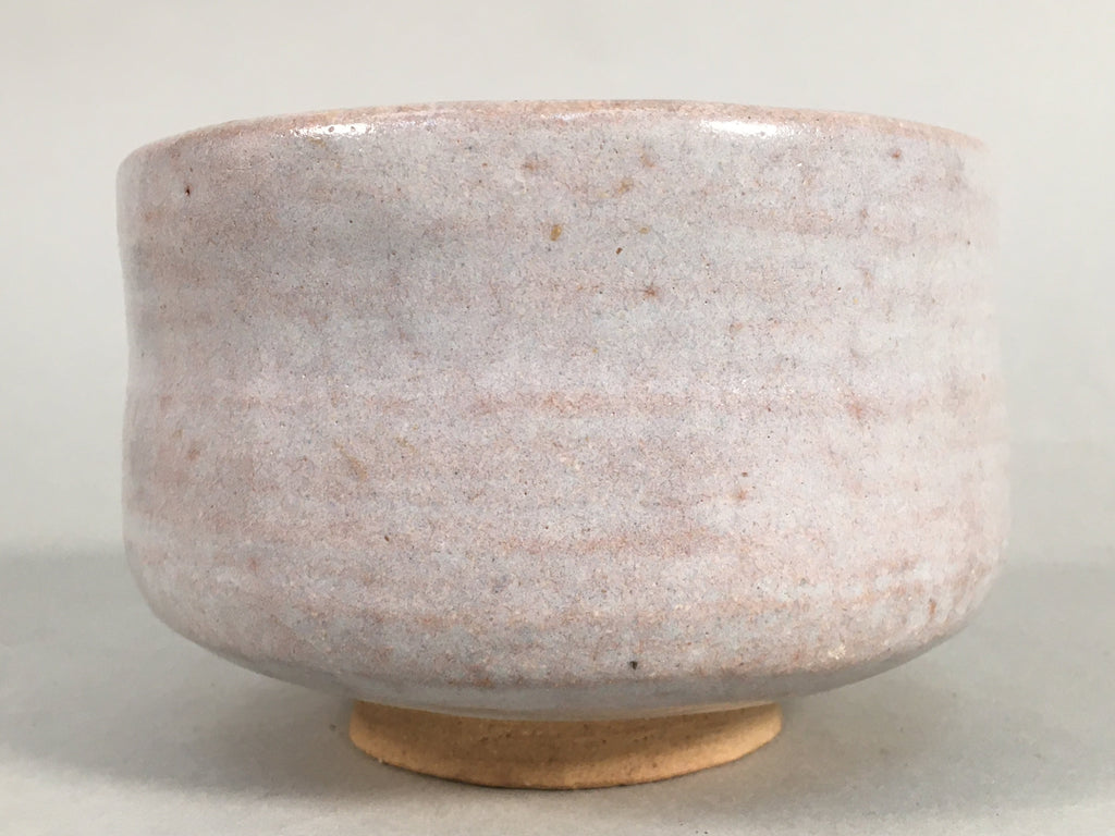 Japanese Ceramic Tea Ceremony Bowl Chawan Vtg Pottery White Gray GTB677