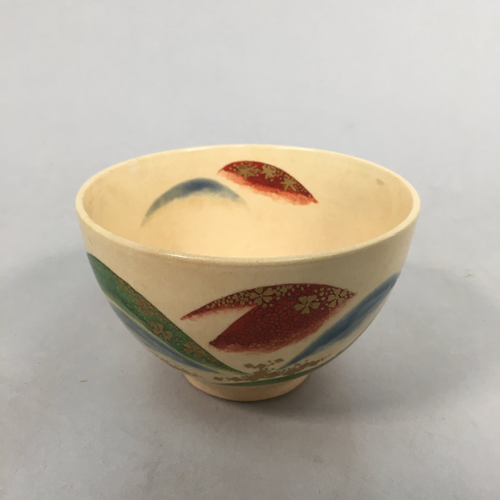 Japanese Ceramic Tea Ceremony Bowl Kyo ware Chawan Vtg Pottery GTB642