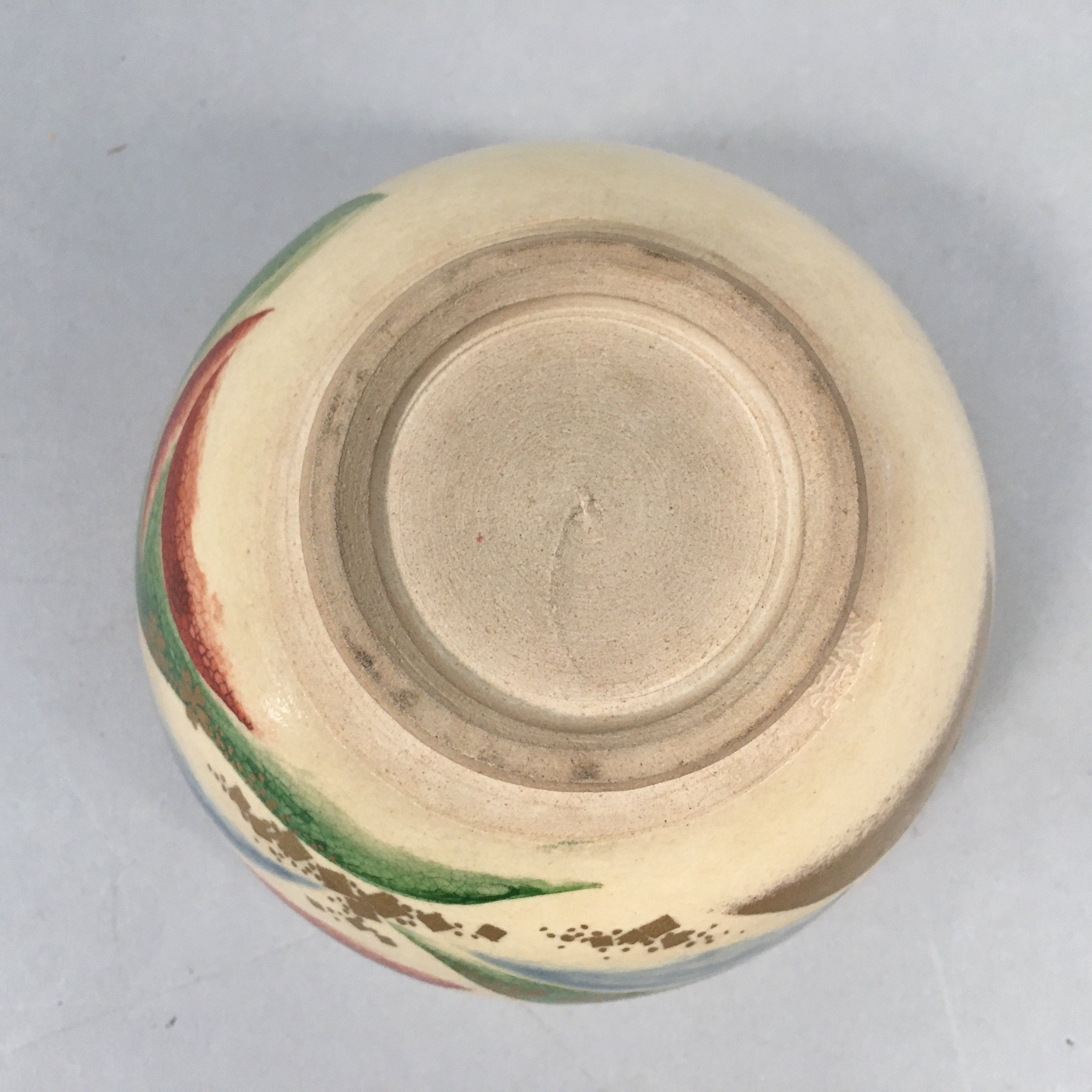 Japanese Ceramic Tea Ceremony Bowl Kyo ware Chawan Vtg Pottery GTB642