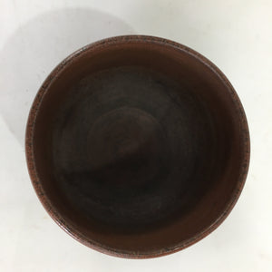 Japanese Ceramic Tea Ceremony Bowl Vtg Brown Lateral Stripes Matcha Chawan GTB77