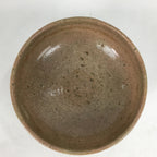 Japanese Ceramic Tea Ceremony Bowl Vtg Brown Summer Flat Chawan GTB748