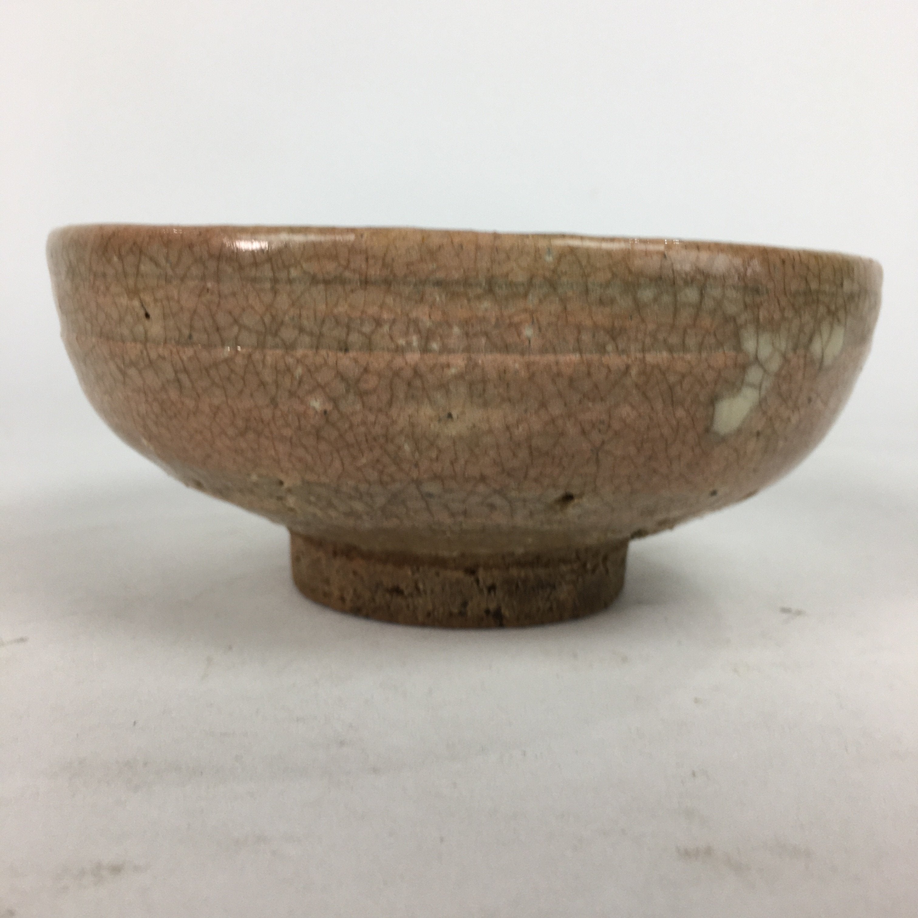 Japanese Ceramic Tea Ceremony Bowl Vtg Brown Summer Flat Chawan GTB748