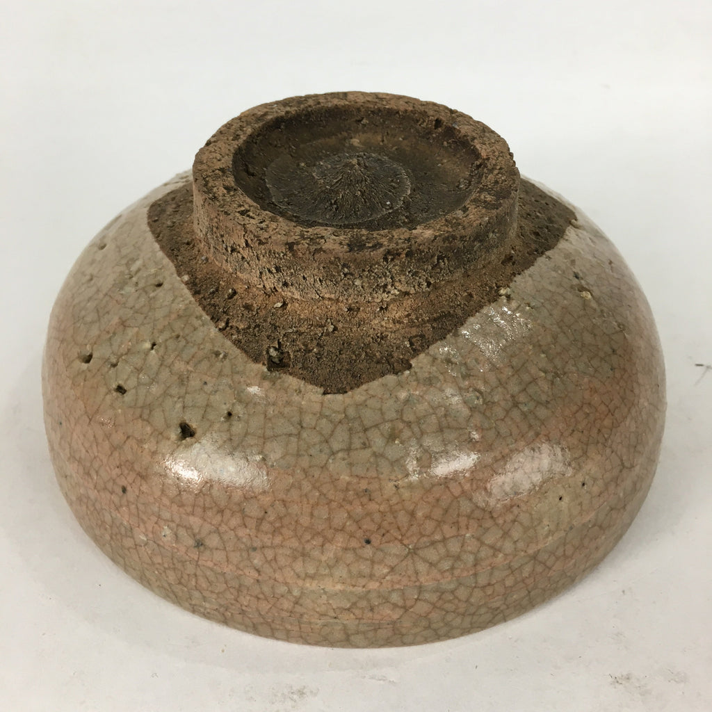 Japanese Ceramic Tea Ceremony Bowl Vtg Brown Summer Flat Chawan GTB748