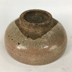 Japanese Ceramic Tea Ceremony Bowl Vtg Brown Summer Flat Chawan GTB748