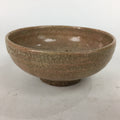 Japanese Ceramic Tea Ceremony Bowl Vtg Brown Summer Flat Chawan GTB748