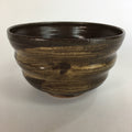 Japanese Ceramic Tea Ceremony Bowl Vtg Chawan Brown Finger Line Pottery GTB735