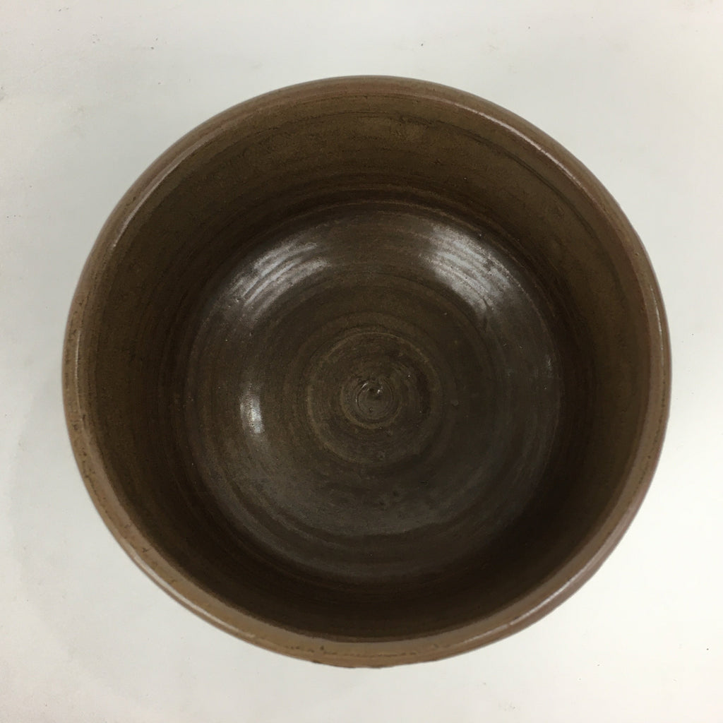 Japanese Ceramic Tea Ceremony Bowl Vtg Chawan Brown Pottery Sado GTB783