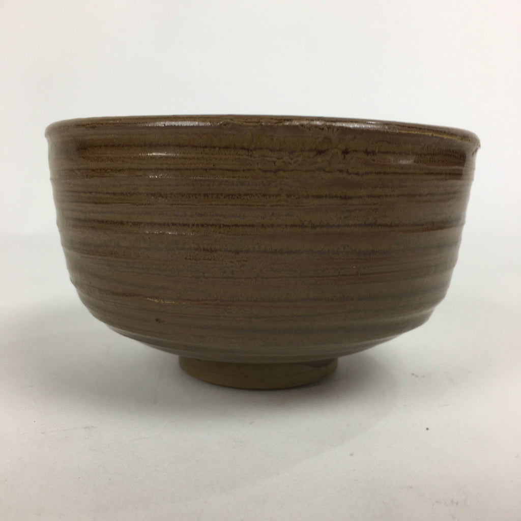 Japanese Ceramic Tea Ceremony Bowl Vtg Chawan Brown Pottery Sado GTB783