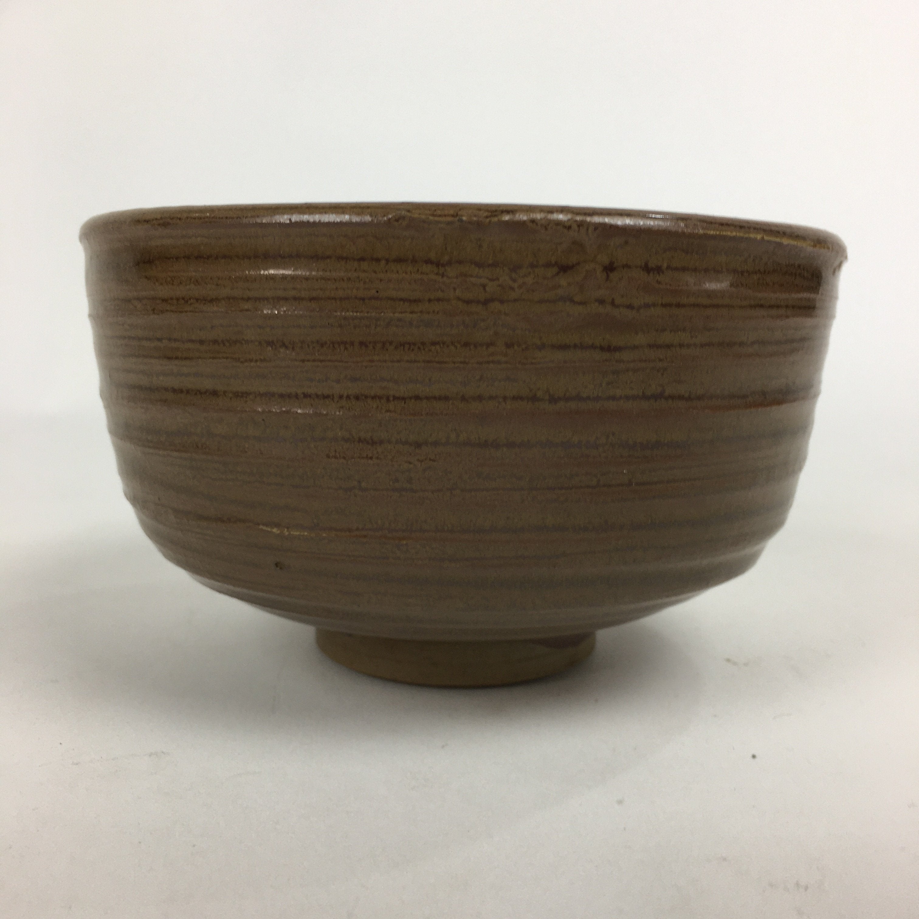 Japanese Ceramic Tea Ceremony Bowl Vtg Chawan Brown Pottery Sado GTB783
