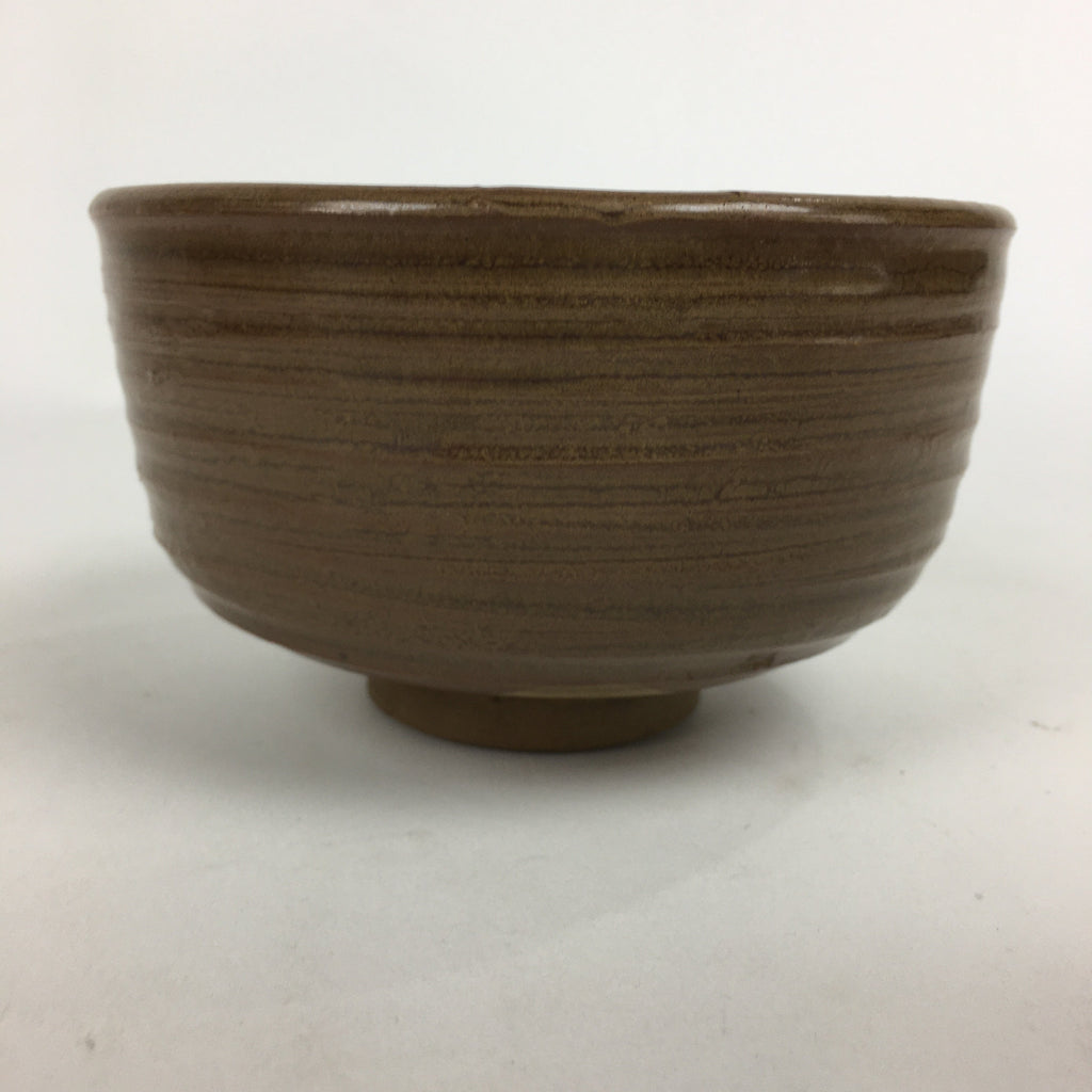Japanese Ceramic Tea Ceremony Bowl Vtg Chawan Brown Pottery Sado GTB783