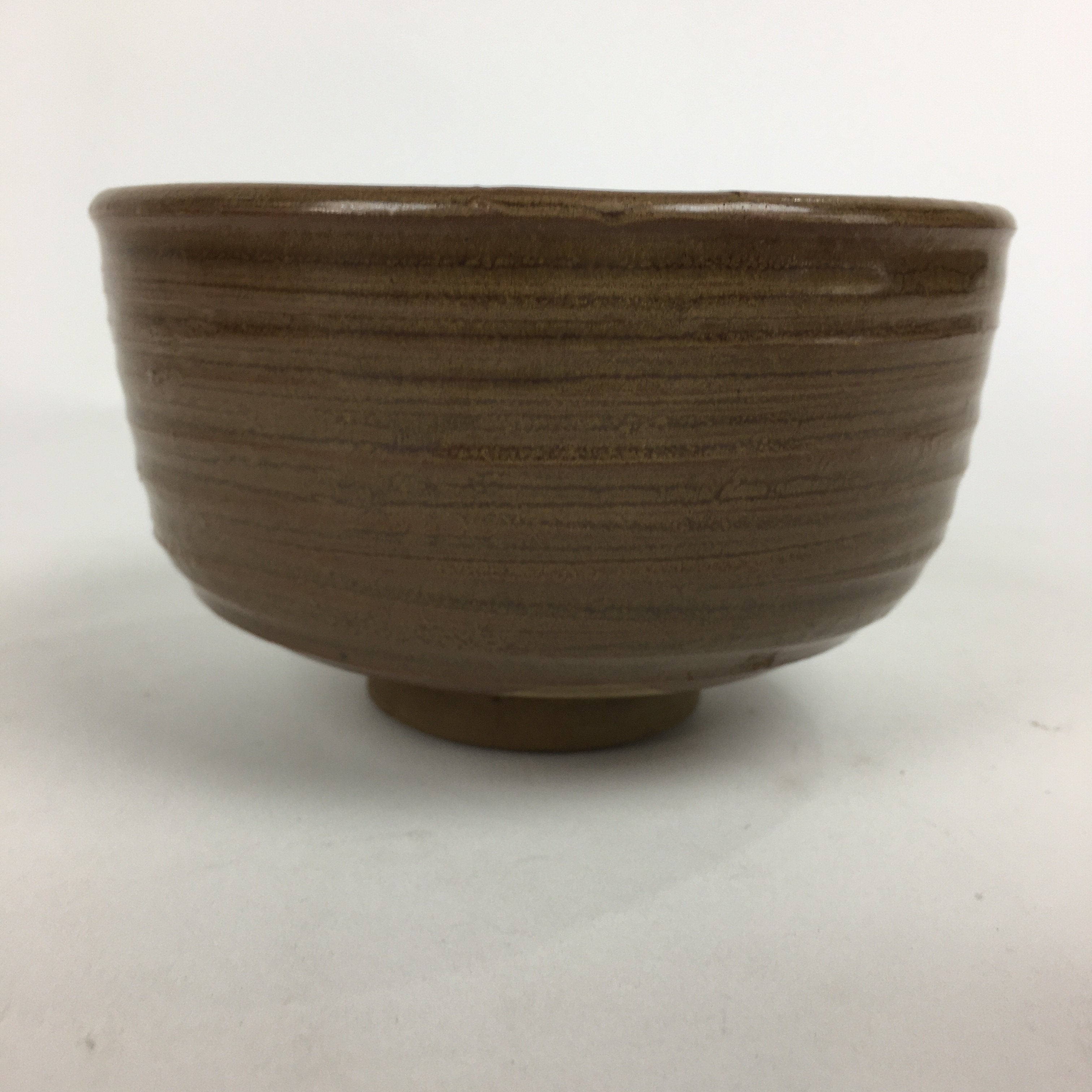 Japanese Ceramic Tea Ceremony Bowl Vtg Chawan Brown Pottery Sado GTB783