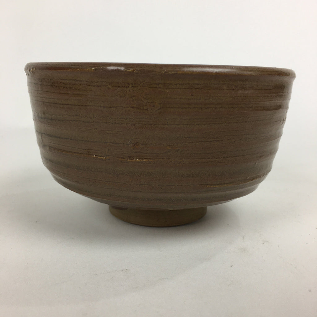 Japanese Ceramic Tea Ceremony Bowl Vtg Chawan Brown Pottery Sado GTB783