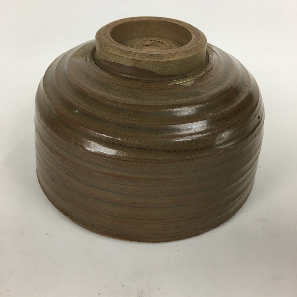 Japanese Ceramic Tea Ceremony Bowl Vtg Chawan Brown Pottery Sado GTB783