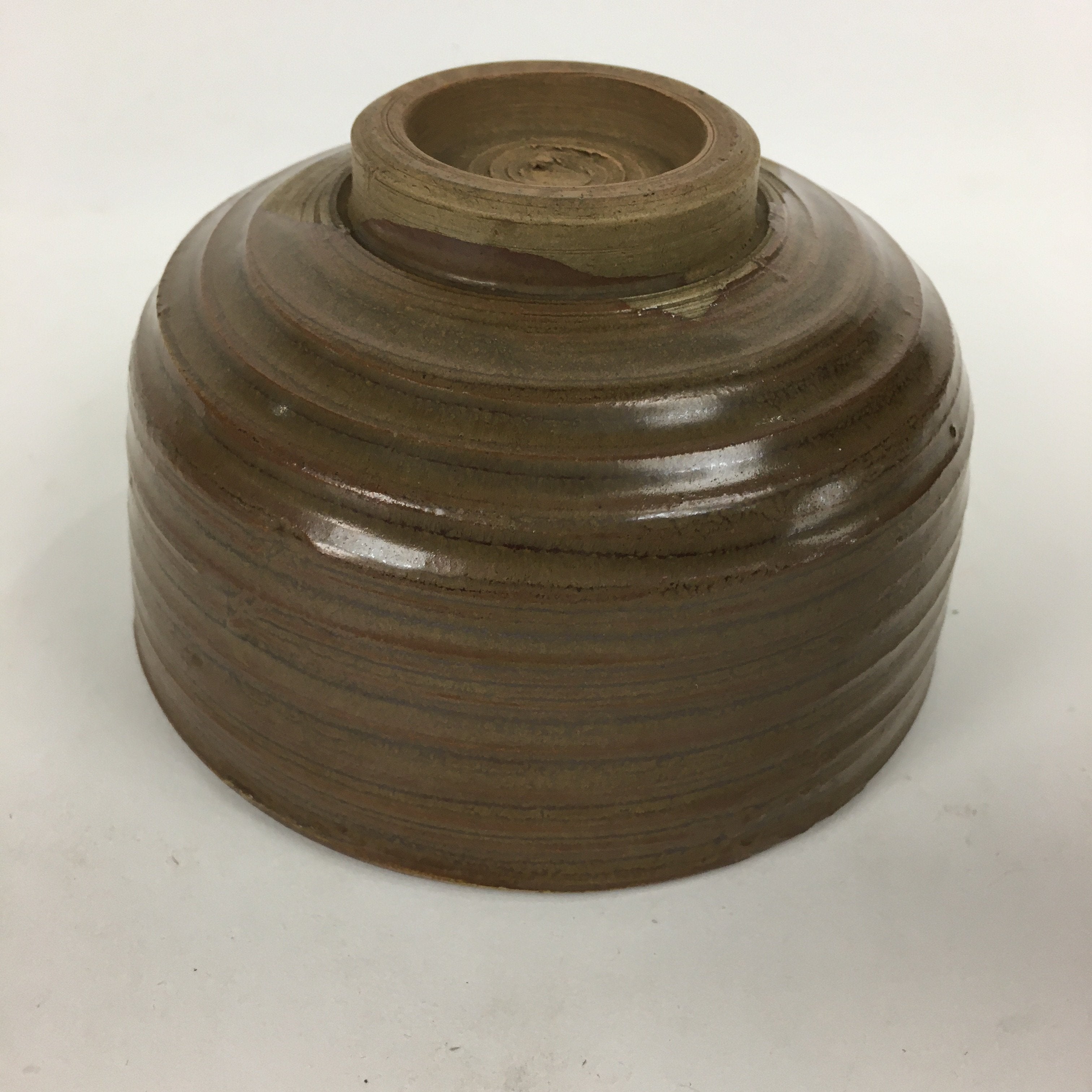 Japanese Ceramic Tea Ceremony Bowl Vtg Chawan Brown Pottery Sado GTB783