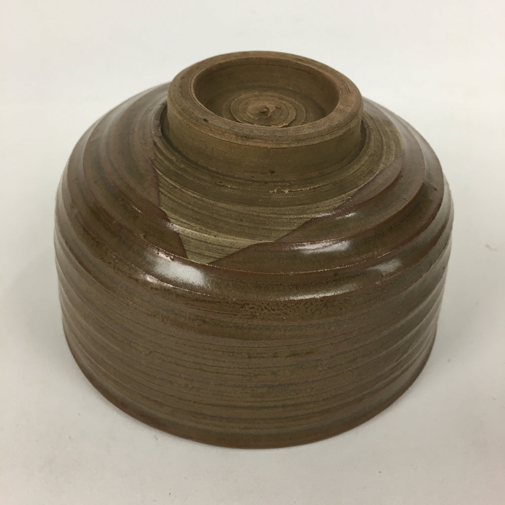 Japanese Ceramic Tea Ceremony Bowl Vtg Chawan Brown Pottery Sado GTB783
