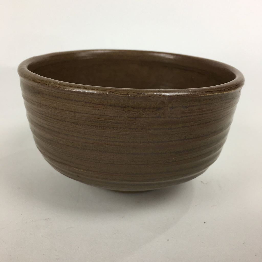 Japanese Ceramic Tea Ceremony Bowl Vtg Chawan Brown Pottery Sado GTB783
