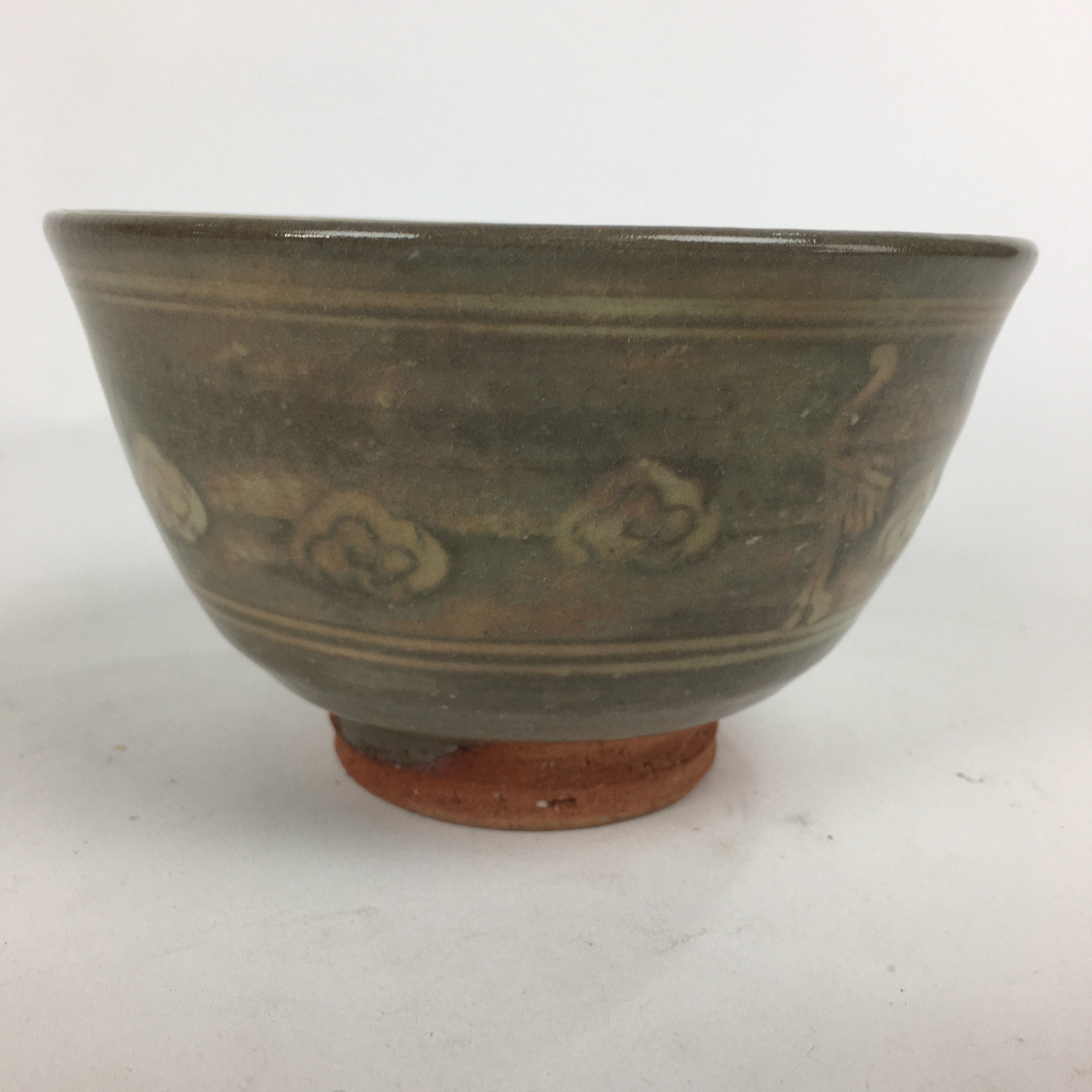 Japanese Ceramic Tea Ceremony Bowl Vtg Chawan Brown Pottery Sado GTB792