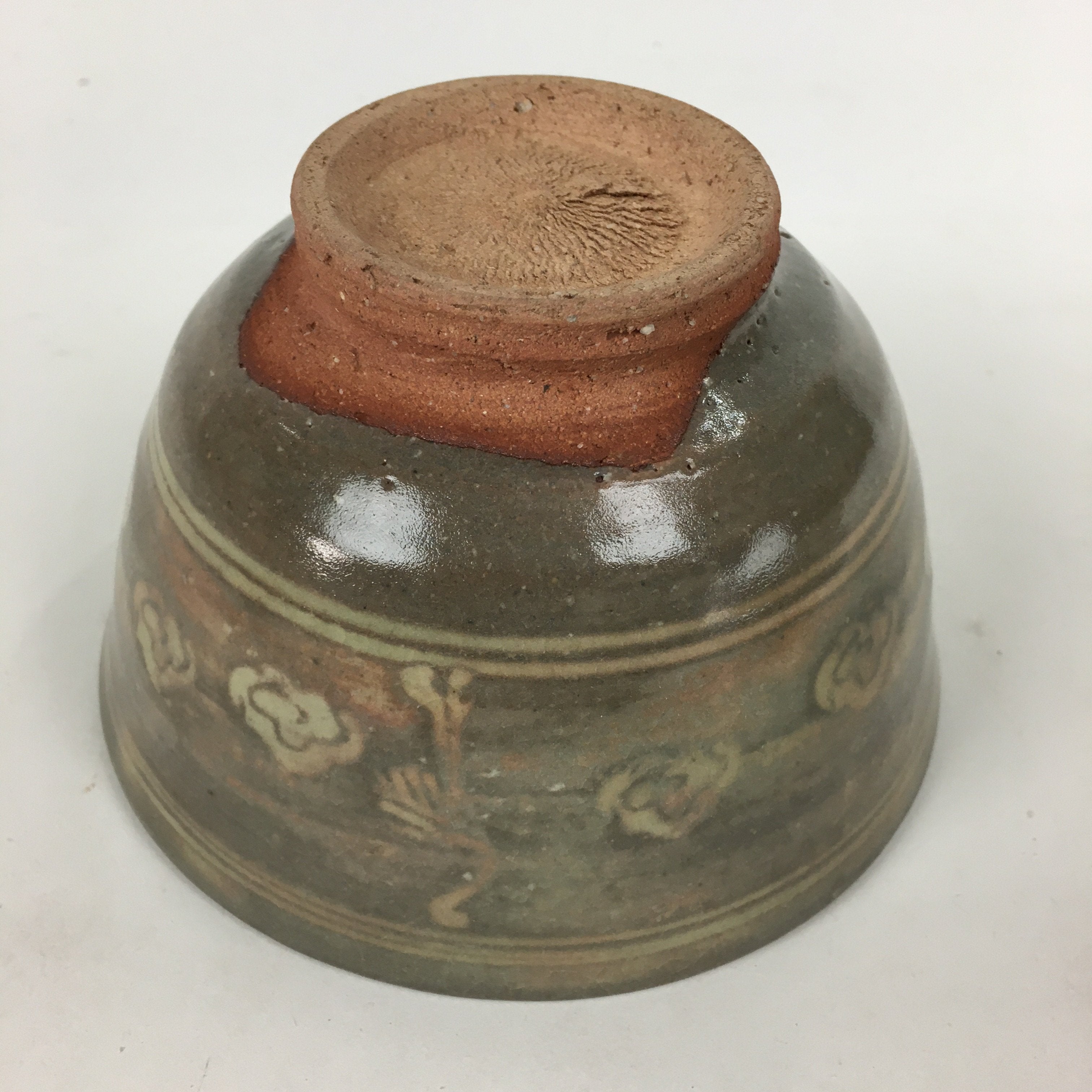 Japanese Ceramic Tea Ceremony Bowl Vtg Chawan Brown Pottery Sado GTB792