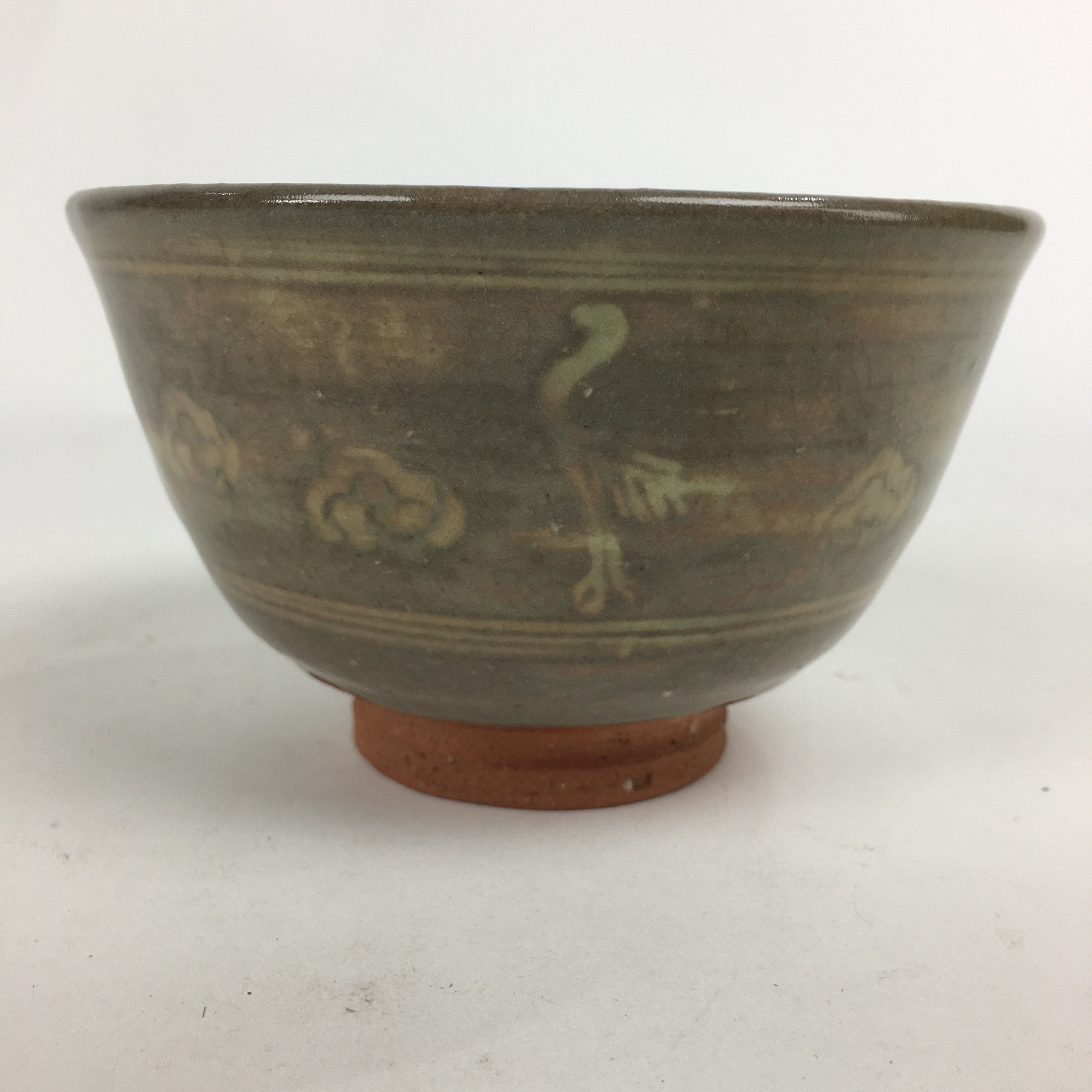 Japanese Ceramic Tea Ceremony Bowl Vtg Chawan Brown Pottery Sado GTB794