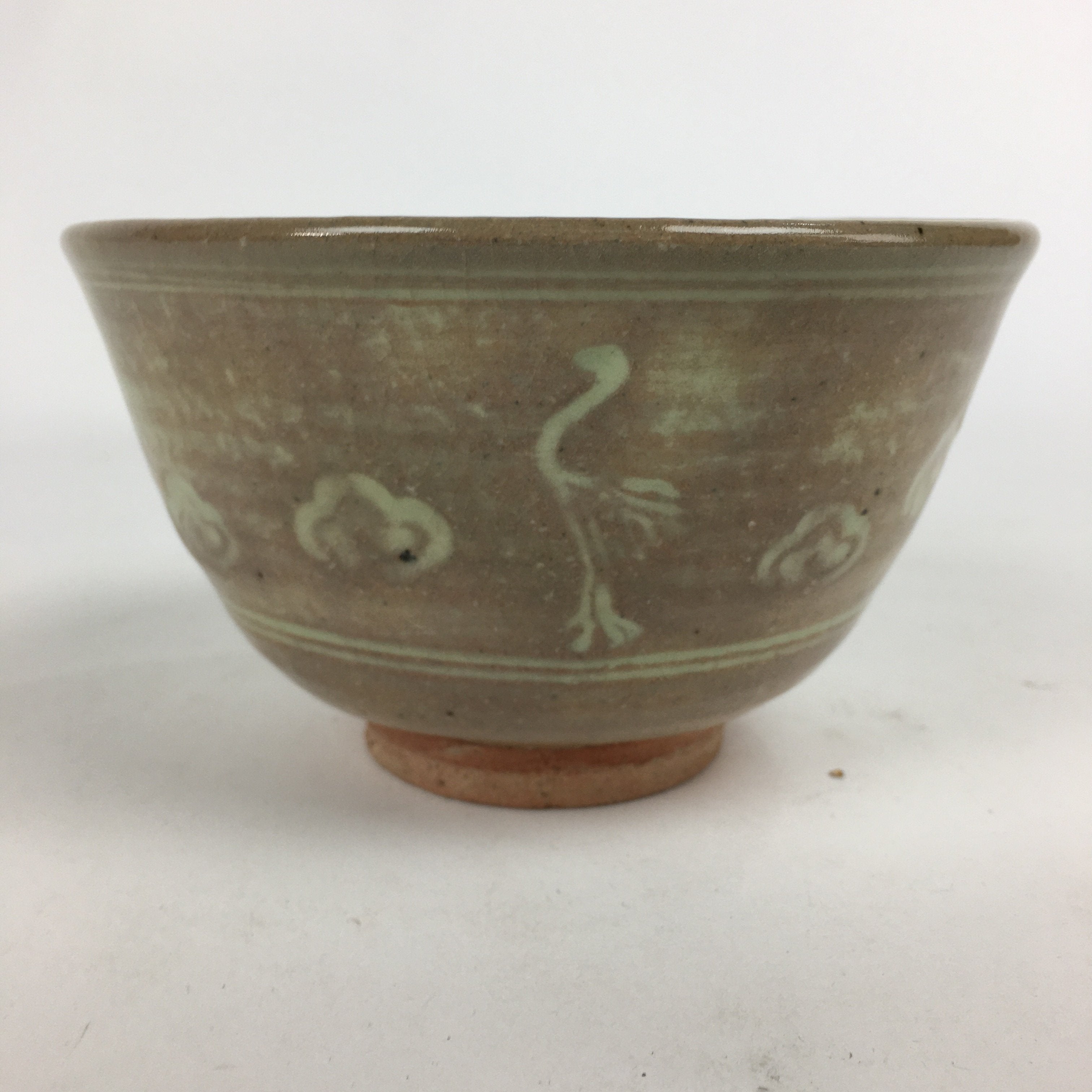 Japanese Ceramic Tea Ceremony Bowl Vtg Chawan Brown Pottery Sado GTB795