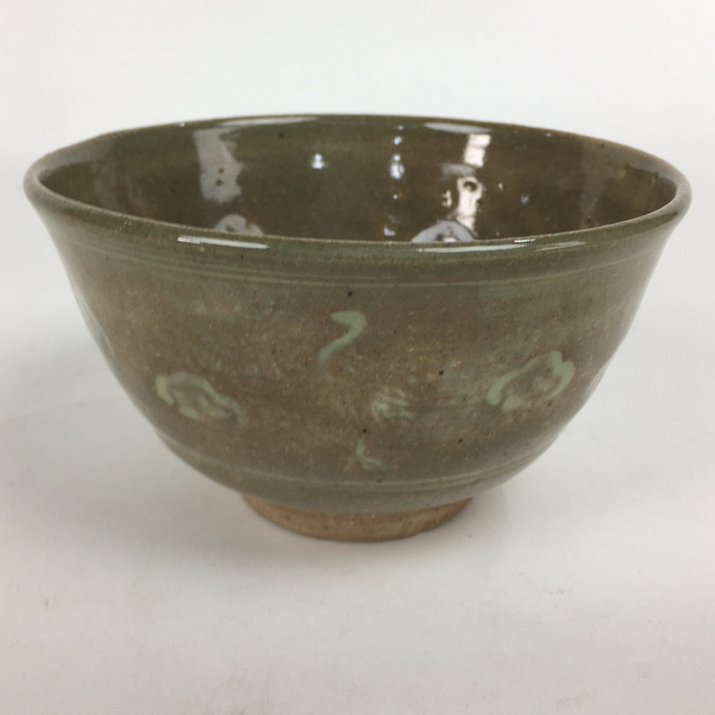 Japanese Ceramic Tea Ceremony Bowl Vtg Chawan Brown Pottery Sado GTB796