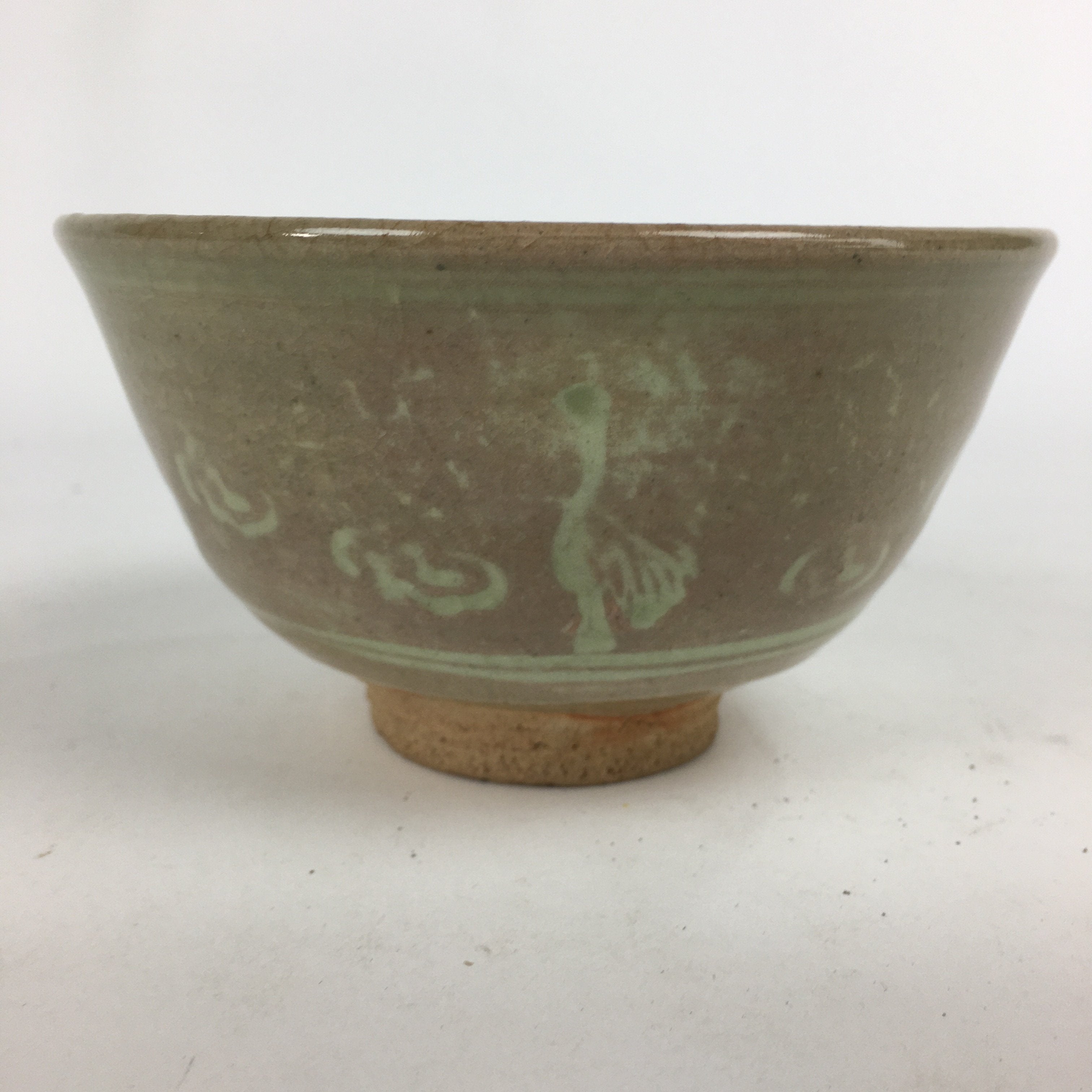 Japanese Ceramic Tea Ceremony Bowl Vtg Chawan Brown Pottery Sado GTB798