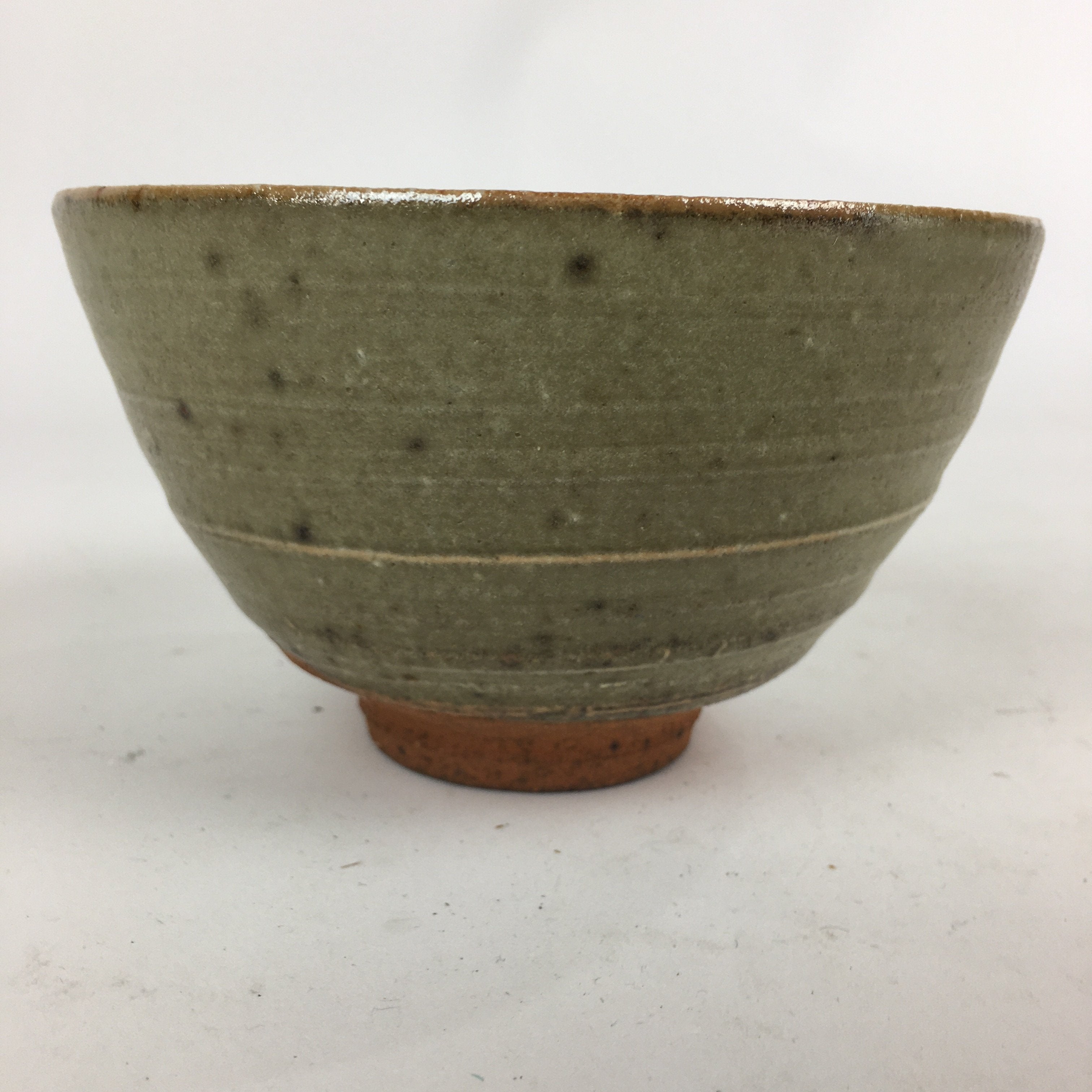 Japanese Ceramic Tea Ceremony Bowl Vtg Chawan Brown Pottery Sado GTB814