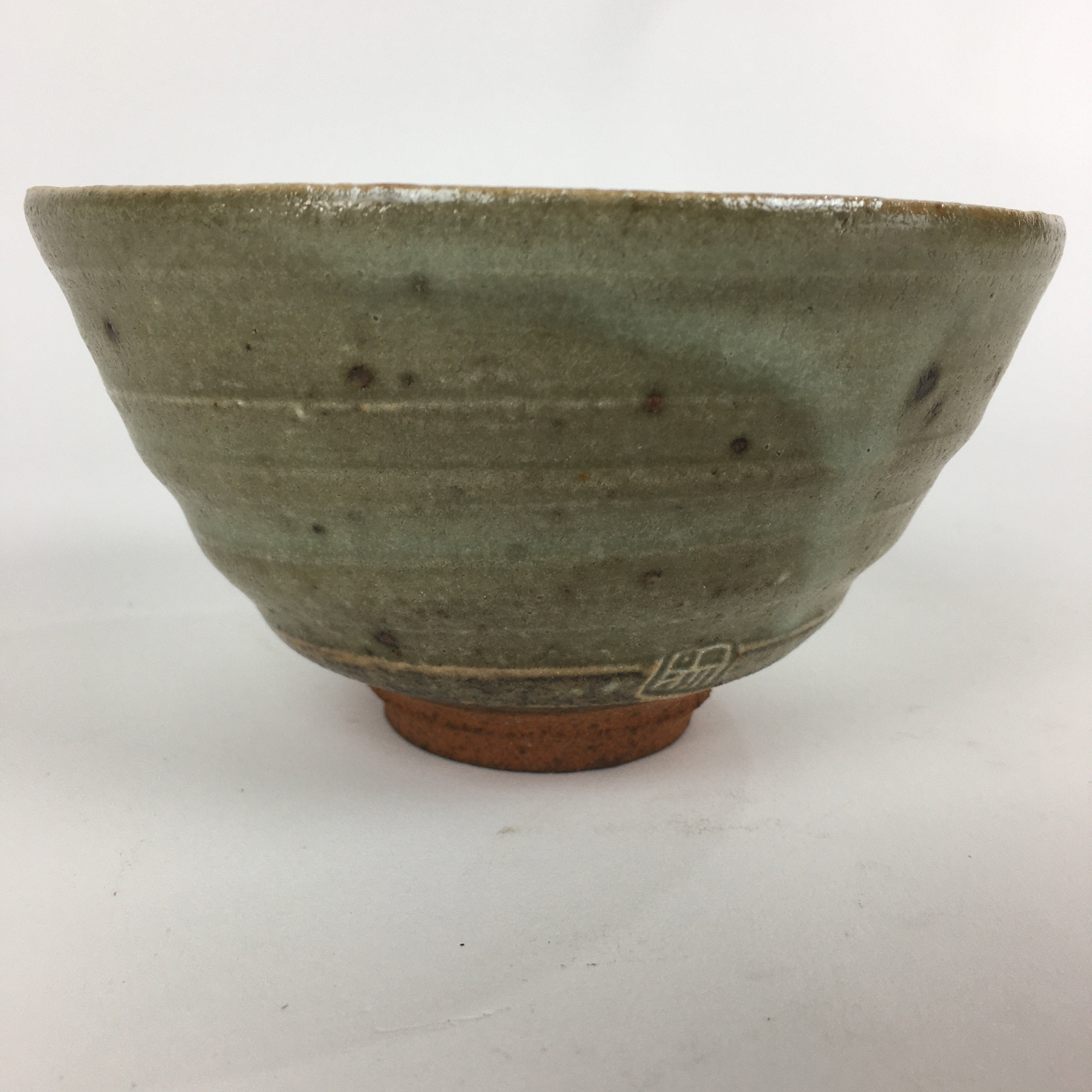 Japanese Ceramic Tea Ceremony Bowl Vtg Chawan Brown Pottery Sado GTB817