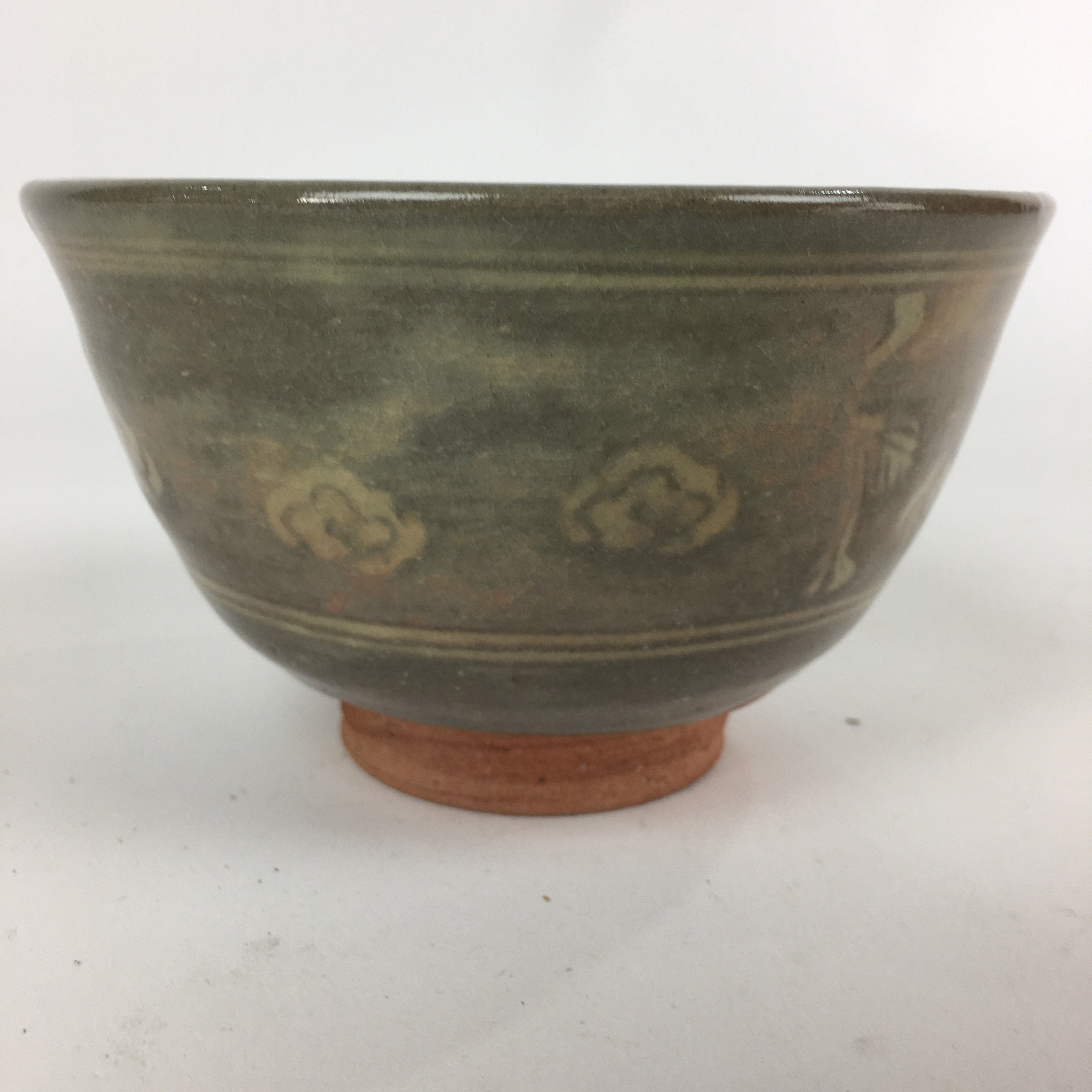 Japanese Ceramic Tea Ceremony Bowl Vtg Chawan Brown Pottery Sado GTB819