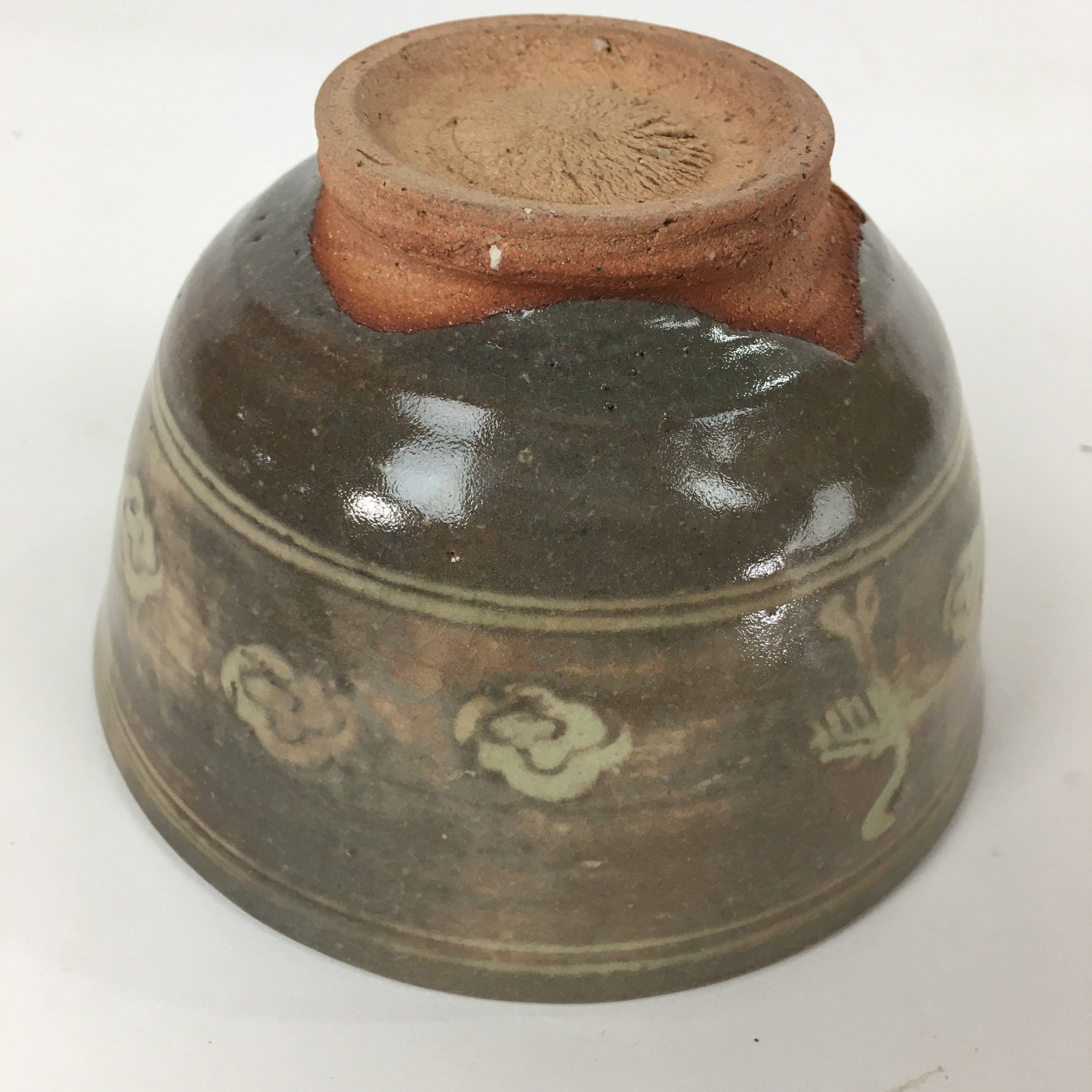 Japanese Ceramic Tea Ceremony Bowl Vtg Chawan Brown Pottery Sado GTB819