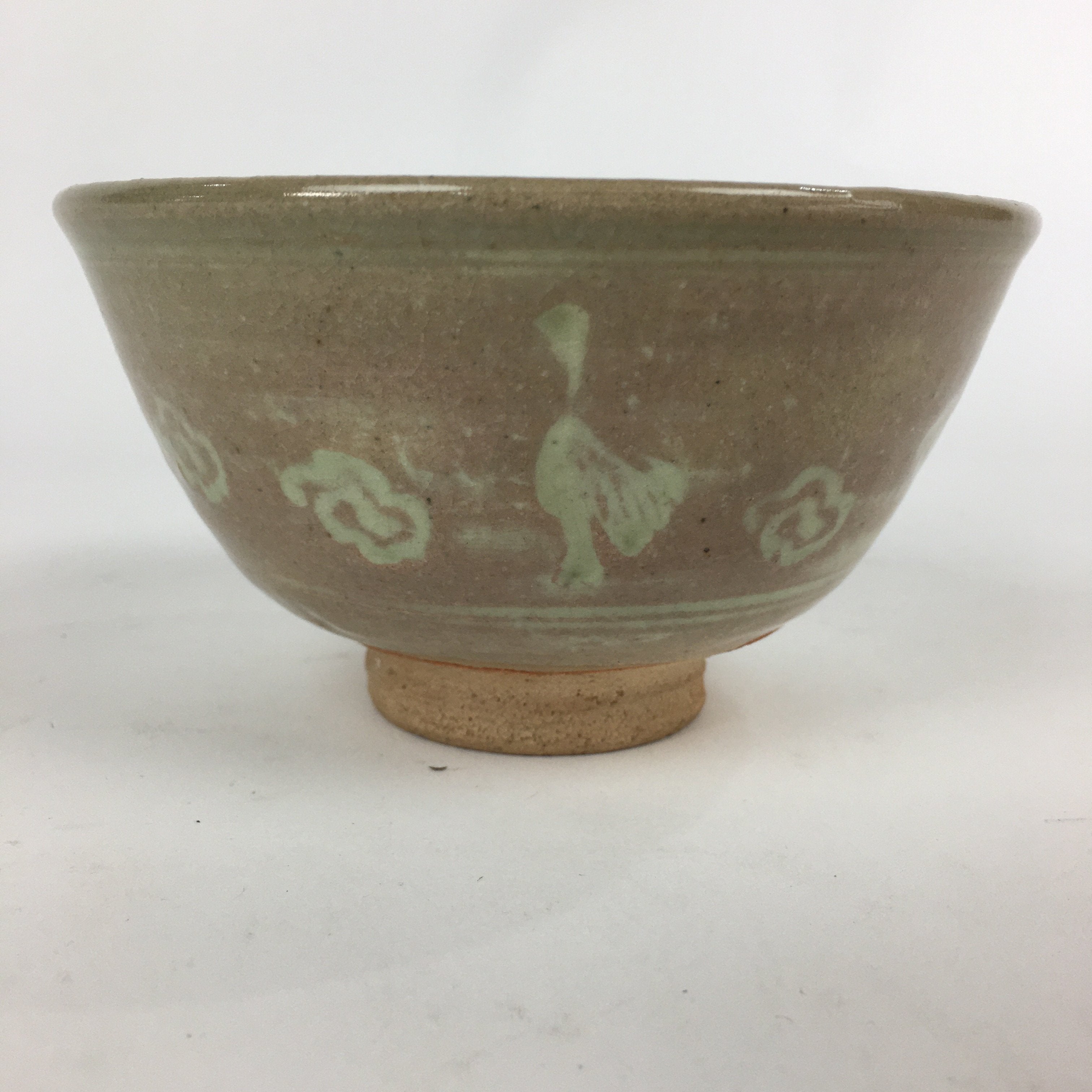 Japanese Ceramic Tea Ceremony Bowl Vtg Chawan Brown Pottery Sado GTB820