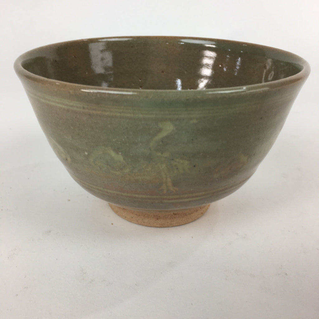 Japanese Ceramic Tea Ceremony Bowl Vtg Chawan Brown Pottery Sado GTB821