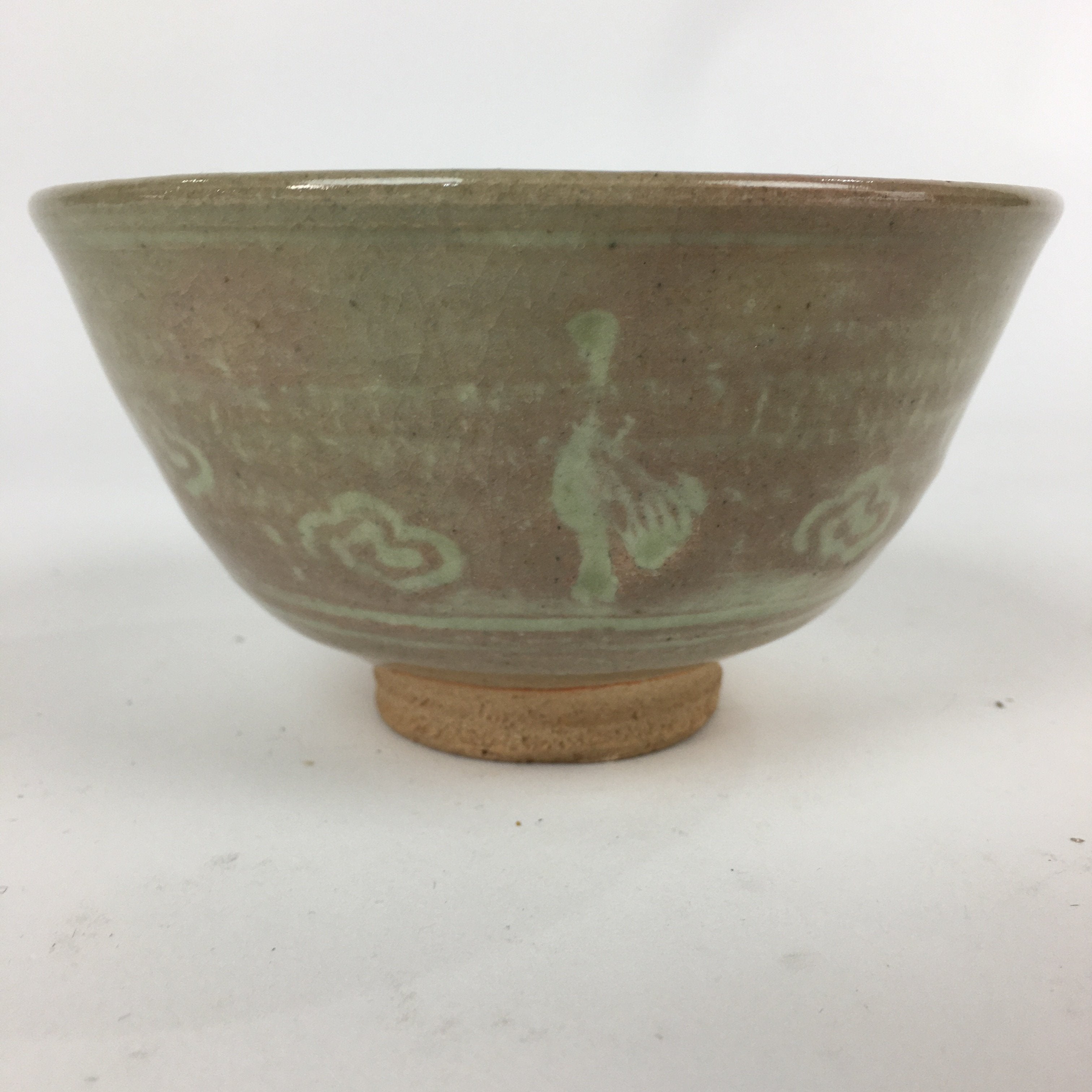 Japanese Ceramic Tea Ceremony Bowl Vtg Chawan Brown Pottery Sado GTB822