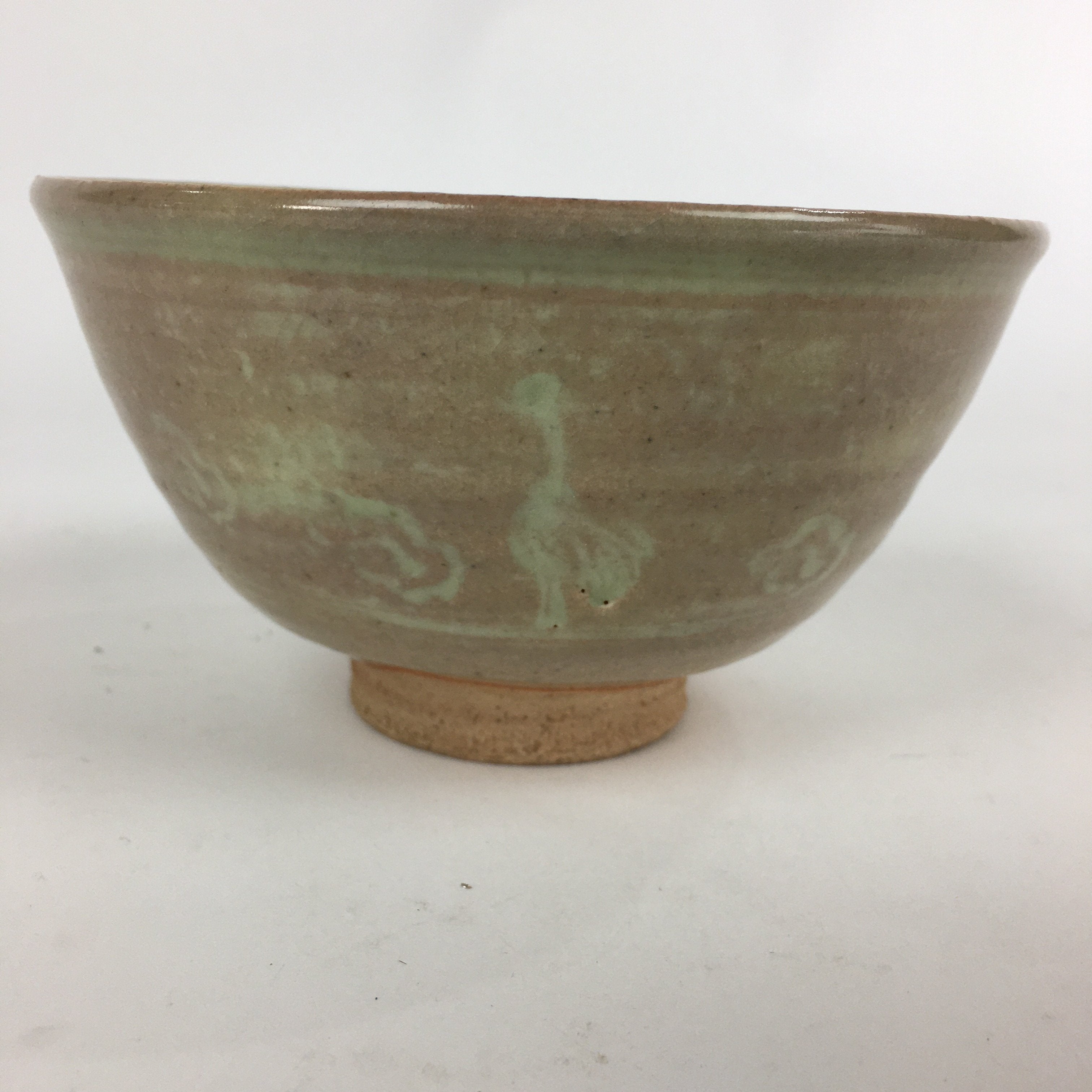 Japanese Ceramic Tea Ceremony Bowl Vtg Chawan Brown Pottery Sado GTB823