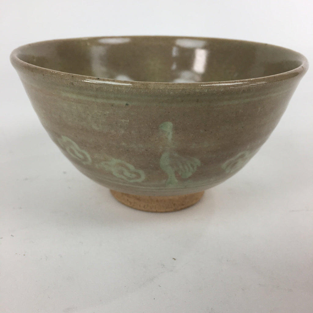 Japanese Ceramic Tea Ceremony Bowl Vtg Chawan Brown Pottery Sado GTB823