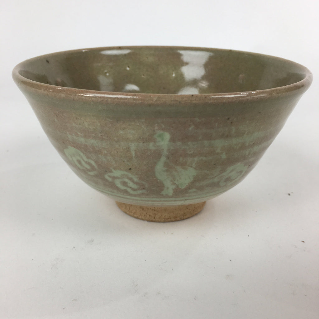 Japanese Ceramic Tea Ceremony Bowl Vtg Chawan Brown Pottery Sado GTB824