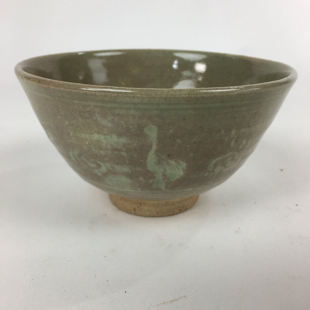 Japanese Ceramic Tea Ceremony Bowl Vtg Chawan Brown Pottery Sado GTB825