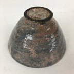 Japanese Ceramic Tea Ceremony Bowl Vtg Chawan Gray Orange Pottery Sado GTB806