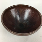 Japanese Ceramic Tea Ceremony Bowl Vtg Chestnut Brown Chawan Pottery GTB754
