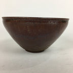 Japanese Ceramic Tea Ceremony Bowl Vtg Chestnut Brown Chawan Pottery GTB754
