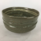 Japanese Ceramic Tea Ceremony Bowl Vtg Gray Yubisuji Line Pottery Chawan GTB741