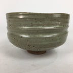 Japanese Ceramic Tea Ceremony Bowl Vtg Gray Yubisuji Line Pottery Chawan GTB741