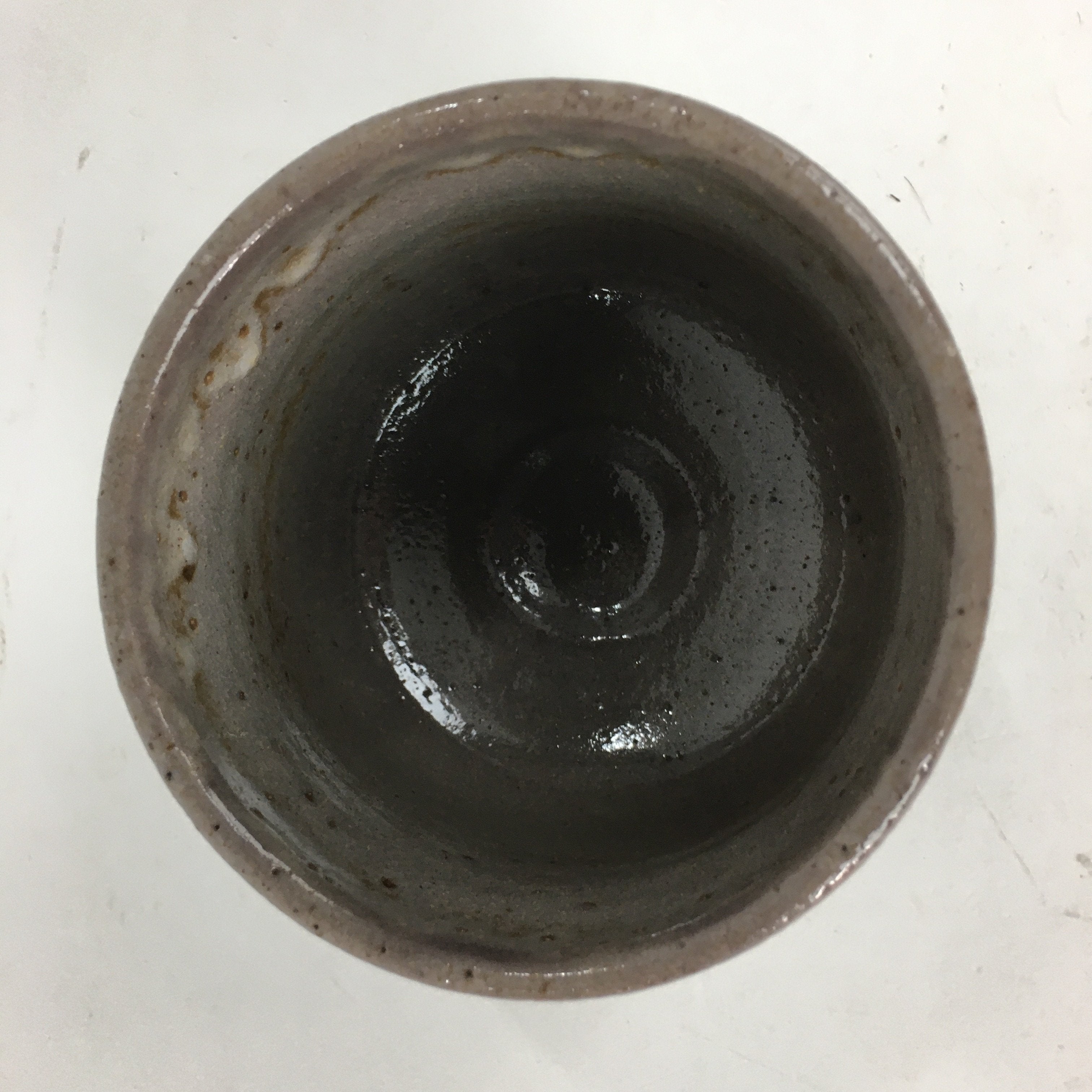 Japanese Ceramic Tea Ceremony Bowl Vtg Whitish Brown Cylinder Type Chawan GTB745