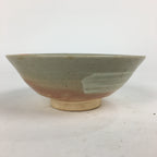 Japanese Ceramic Tea Ceremony Green Tea Bowl Vtg Chawan Beige Pink GTB854