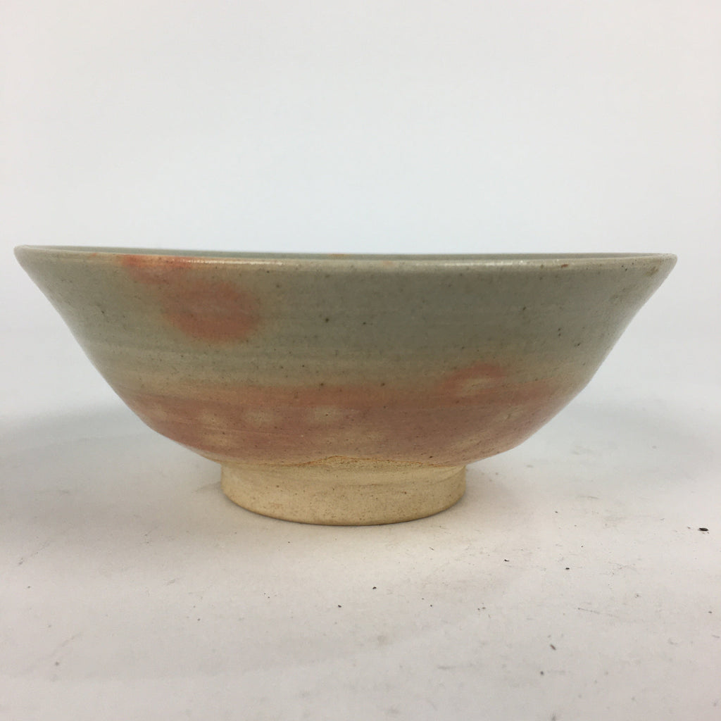 Japanese Ceramic Tea Ceremony Green Tea Bowl Vtg Chawan Beige Pink GTB854
