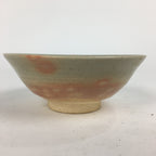 Japanese Ceramic Tea Ceremony Green Tea Bowl Vtg Chawan Beige Pink GTB854