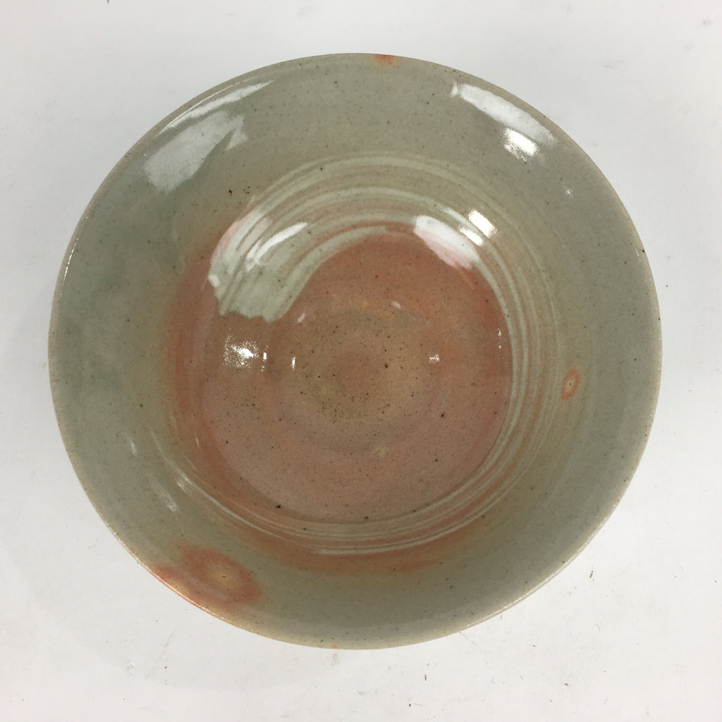 Japanese Ceramic Tea Ceremony Green Tea Bowl Vtg Chawan Beige Pink GTB854